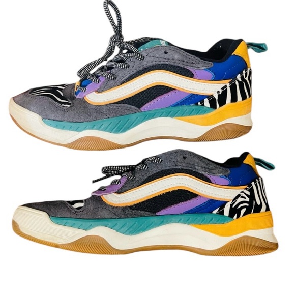 VANS BRUX WC ZEBRA SNEAKERS - tidepool / marigold - Men’s 6 / Women’s 7.5 - Picture 4 of 6